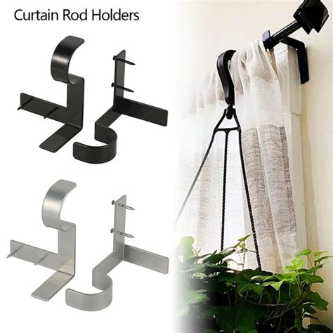 no screw curtain brackets metal|damage free curtain rod brackets.